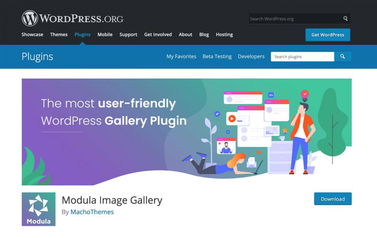 WordPress 的 Modula 照片库可在 wordpress.org 下载